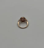 Oval Light Pink Peach Morganite Halo White Champagne Cognac Diamonds Gold Ring
