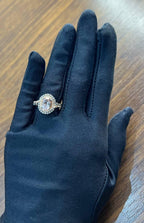 Oval Light Pink Peach Morganite Halo White Champagne Cognac Diamonds Gold Ring