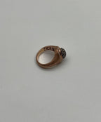 White Diamond Cluster Halo Pave Set 14K Yellow Gold Brushed Finish Band Ring
