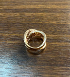 Intertwined Pave-Set White Champagne Diamonds 14K Rose Gold Statement Ring