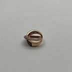 Intertwined Pave-Set White Champagne Diamonds 14K Rose Gold Statement Ring