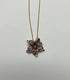 Floral Flower Lilly Champagne Cognac Diamond Pave Set 14K Gold Pendant Necklace