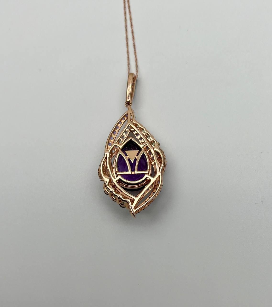 Oval Amethyst Stone Purple Green and White Stone Halo Ring Pendant Necklace Set