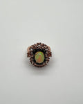 White Yellow Opal Black Diamond Halo Peach Morganite Rose Gold Statement Ring