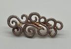 Double Finger Swirl Waves Diamond Pave 18K Rose Gold Statement Knuckle Ring