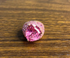 Pink Tourmaline Rubellite Pink Sapphire Diamond Pave 18K Rose Gold Unique Ring