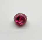 Pink Tourmaline Rubellite Pink Sapphire Diamond Pave 18K Rose Gold Unique Ring