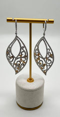 Fancy Color & White Diamond Fancy Elegant 18K White Gold Statement Drop Earrings