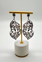 Fancy Color Diamond & White Diamonds 18K White Black Gold Statement Earrings