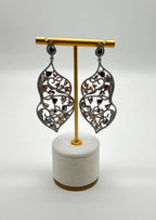 Fancy Color Diamond & White Diamonds 18K White Black Gold Statement Earrings