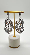 Fancy Color Diamond & White Diamonds 18K White Black Gold Statement Earrings