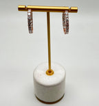 Classic Brilliant Round Diamond 18 Karat Rose Gold Medium Hoop Hoops Earrings