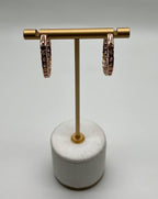 Classic Brilliant Round Diamond 18 Karat Rose Gold Medium Hoop Hoops Earrings
