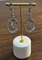 White & Black Brilliant Diamond Pave 18 Karat White Gold Statement Drop Earrings