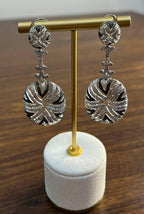 White & Black Brilliant Diamond Pave 18 Karat White Gold Statement Drop Earrings