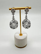 White & Black Brilliant Diamond Pave 18 Karat White Gold Statement Drop Earrings