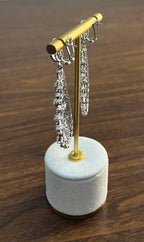 Brilliant White Diamonds Pave Filigree Statement Drop 18K White Gold Earrings