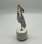 Brilliant White Diamonds Pave Filigree Statement Drop 18K White Gold Earrings