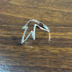 Crown Geometric Minimalist Brilliant Cut White Diamond 14 Karat White Gold Ring
