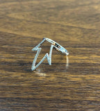 Crown Geometric Minimalist Brilliant Cut White Diamond 14 Karat White Gold Ring