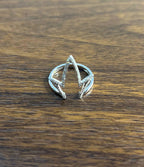 Crown Geometric Minimalist Brilliant Cut White Diamond 14 Karat White Gold Ring