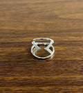 White Brilliant Cut Diamond Geometric Triangle 14K White Gold Statement Ring
