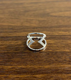White Brilliant Cut Diamond Geometric Triangle 14K White Gold Statement Ring