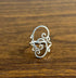 White Brilliant Cut Diamond Wave Spiral Swirl 14K White Gold Statement Ring