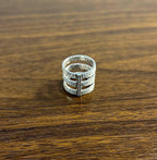 White Brilliant Diamond Pave Full Finger 14 Karat White Gold Statement Ring