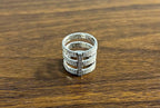 White Brilliant Diamond Pave Full Finger 14 Karat White Gold Statement Ring