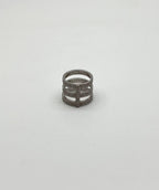 White Brilliant Diamond Pave Full Finger 14 Karat White Gold Statement Ring
