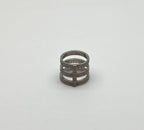 White Brilliant Diamond Pave Full Finger 14 Karat White Gold Statement Ring