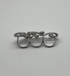 Full Finger Hand White Brilliant Diamond Knuckle 18K White Gold Statement Ring