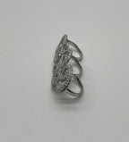 Full Finger Hand White Brilliant Diamond Knuckle 18K White Gold Statement Ring