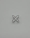 White Diamond Brilliant Criss Cross X Statement 14 Karat White Gold Fashion Ring