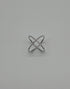 White Diamond Brilliant Criss Cross X Statement 14 Karat White Gold Fashion Ring