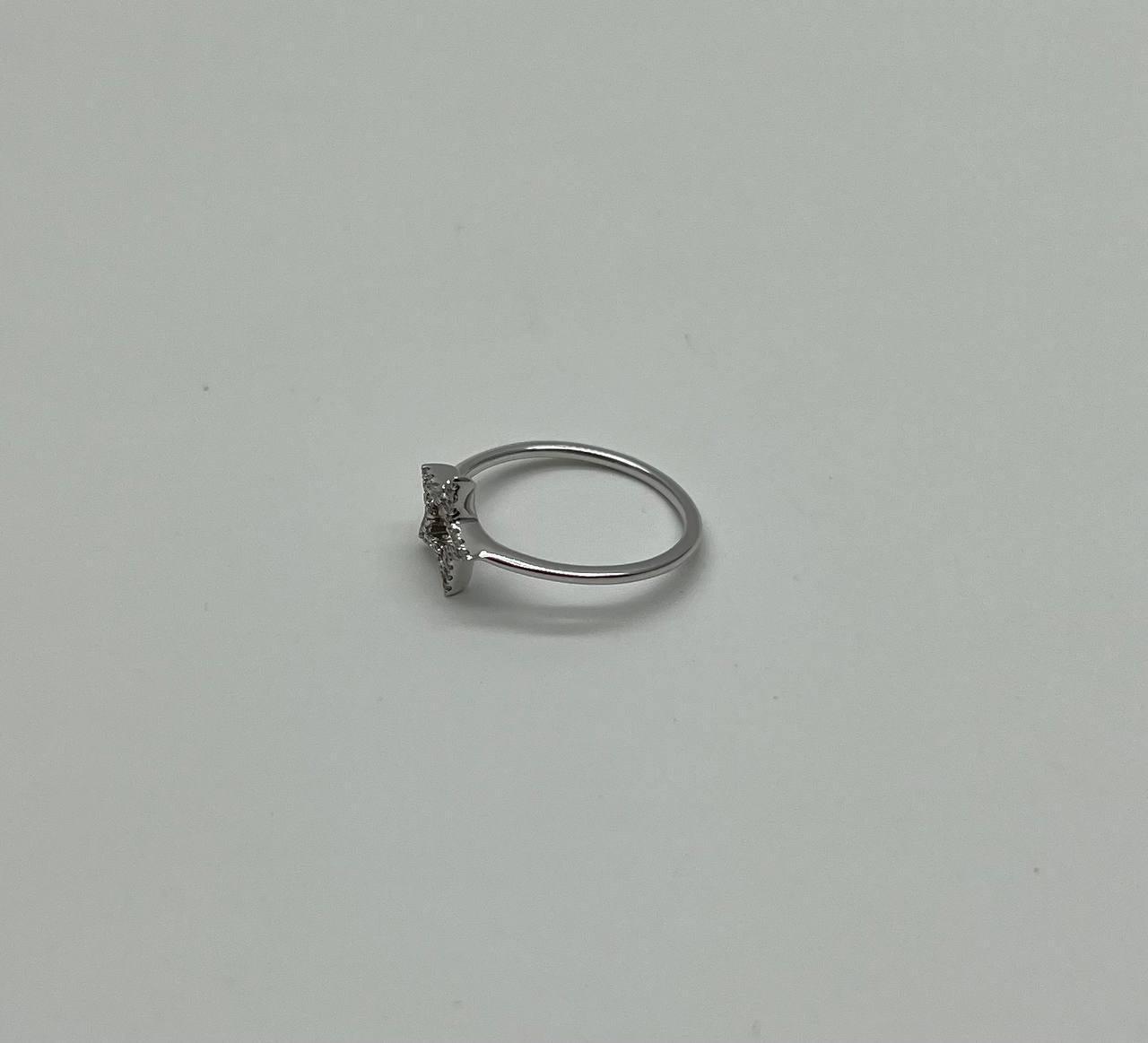 star white diamond brilliant 14k white gold dainty fun statement ring