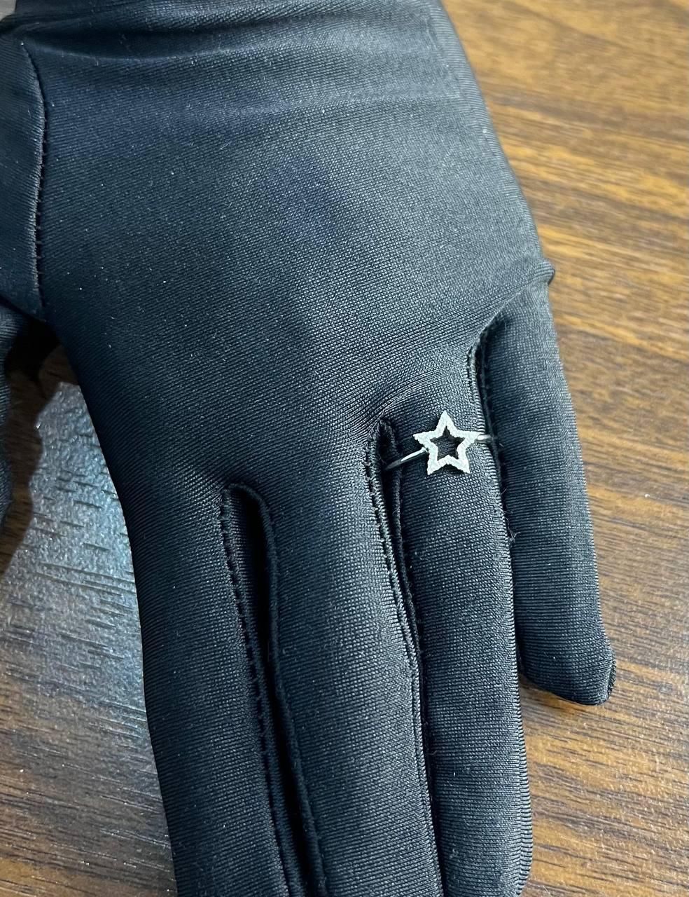 Star White Diamond Brilliant 14K White Gold Dainty Fun Statement Ring