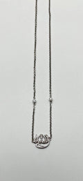 Allah God Lord Finger Ring Chain Diamond Symbol 18K White Gold Necklace Pendant