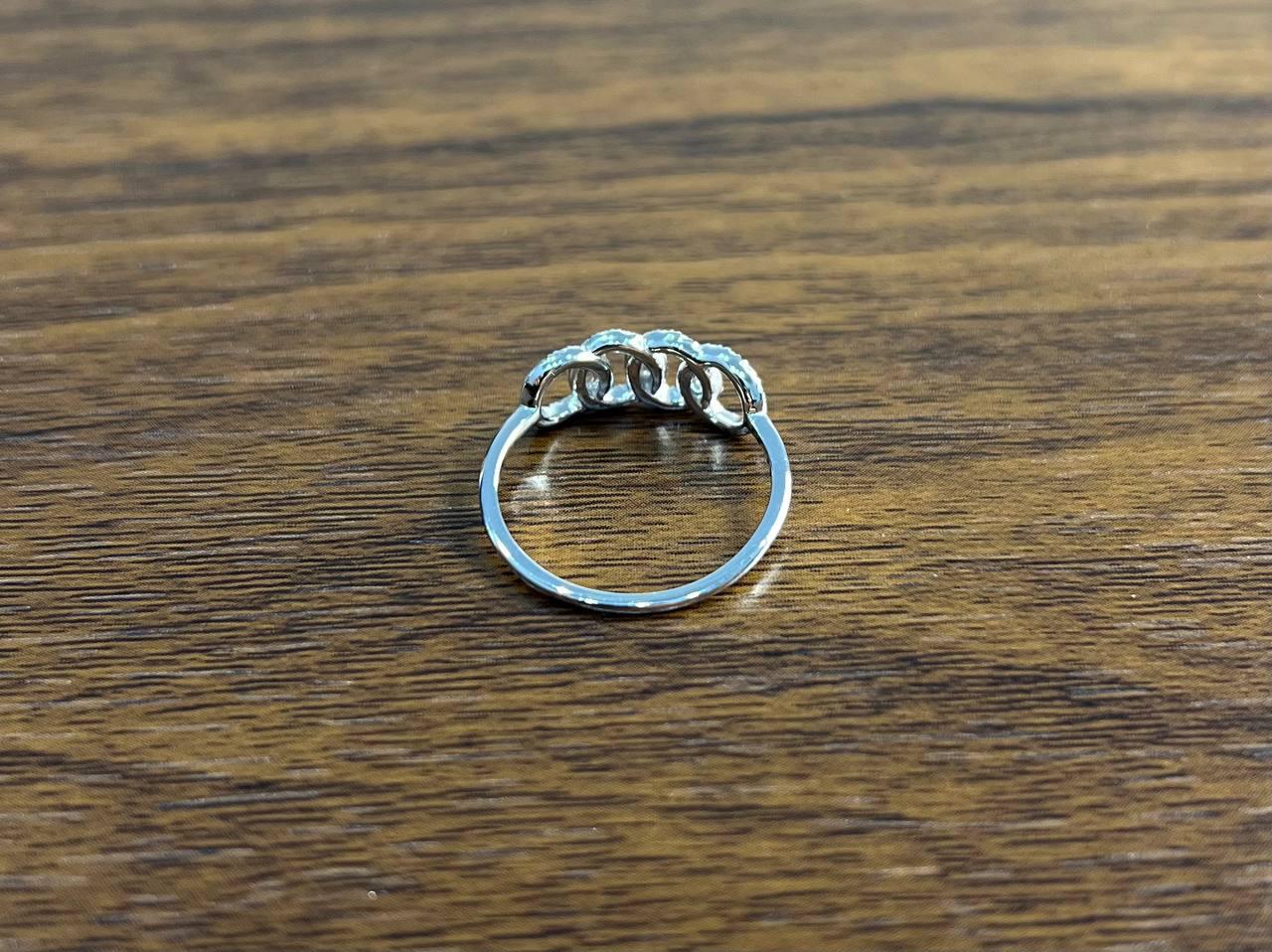 infinity circles round brilliant cut white diamond 14 karat white gold ring