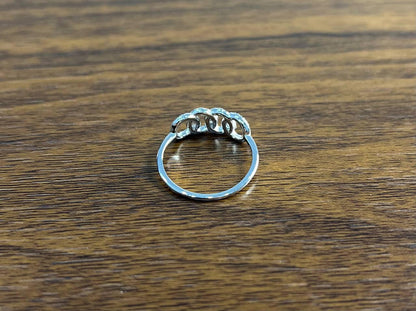 Infinity Circles Round Brilliant Cut White Diamond 14 Karat White Gold Ring