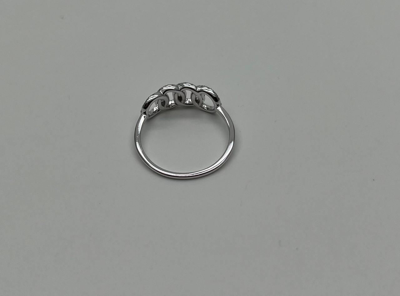 Infinity Circles Round Brilliant Cut White Diamond 14 Karat White Gold Ring