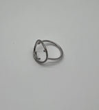 Smile Smiley Face Emoji White Diamond Halo 14K White Gold Statement Fun Ring
