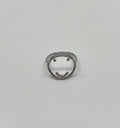 Smile Smiley Face Emoji White Diamond Halo 14K White Gold Statement Fun Ring