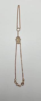 Finger Ring Chain Hamsa Hand Diamond Symbol 18K Rose Gold Bracelet