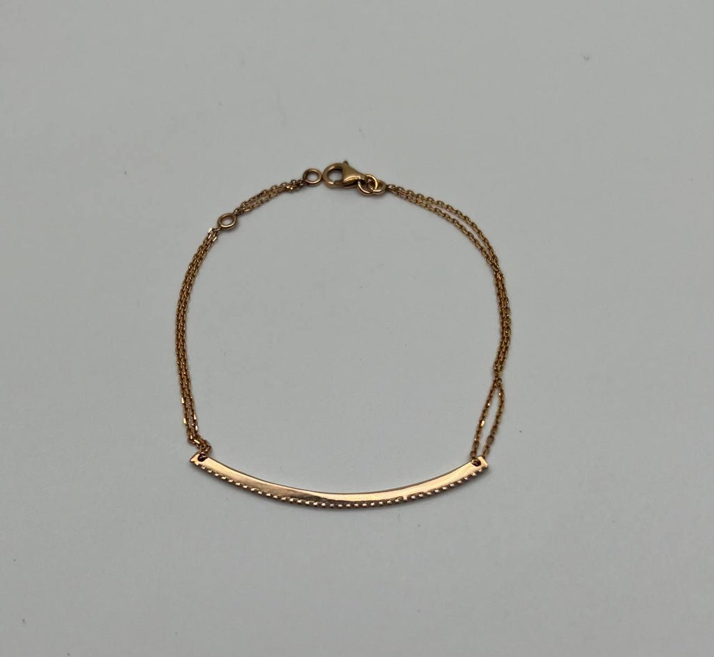 Classic Diamond Line Bar Statement 18K Gold Chain Minimalistic Dainty Bracelet