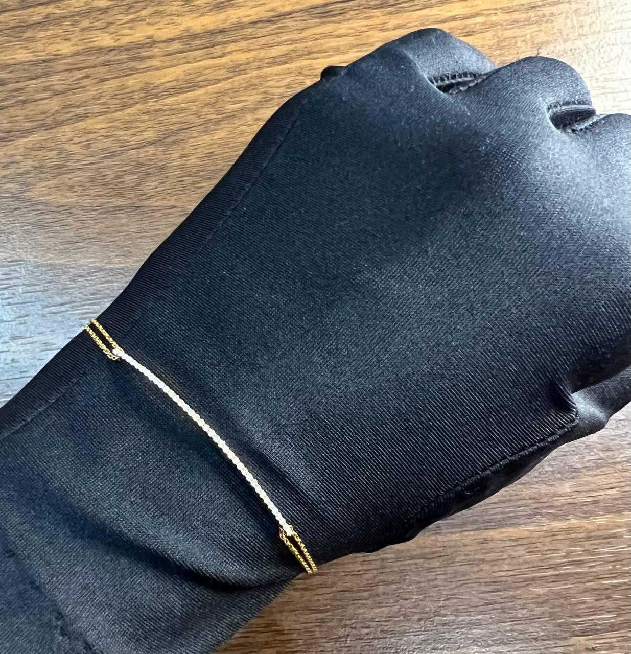 Classic Diamond Line Bar Statement 18K Gold Chain Minimalistic Dainty Bracelet