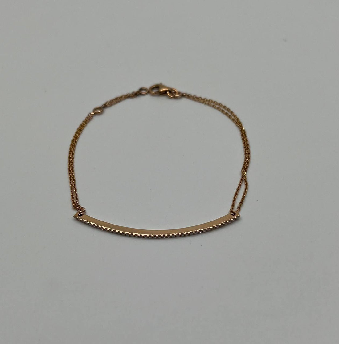 Classic Diamond Line Bar Statement 18K Gold Chain Minimalistic Dainty Bracelet