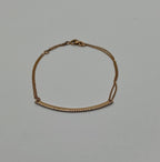 Classic Diamond Line Bar Statement 18K Gold Chain Minimalistic Dainty Bracelet