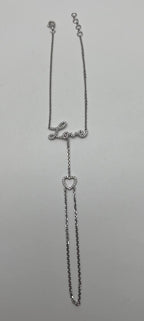 Love Heart Romance Romantic White Diamond 18K White Gold Finger Hand Bracelet